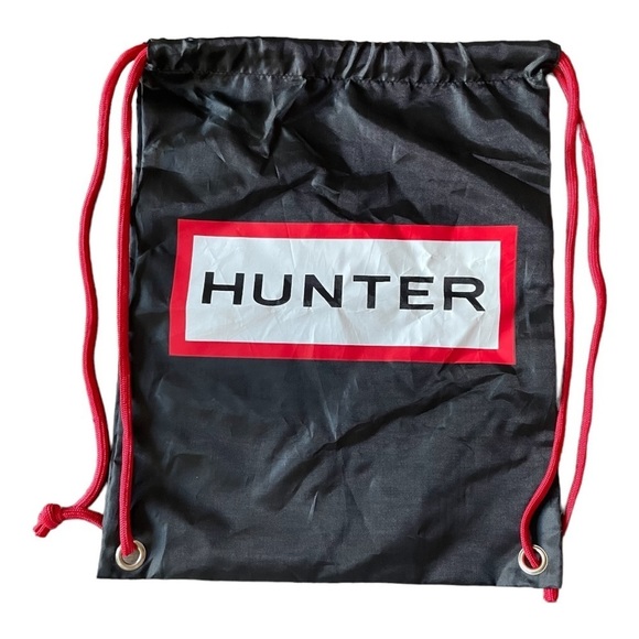 HUNTER | Unisex | Cinch Bag | Drawstring Backpack | Gym Bag | Black & Red - Picture 3 of 4